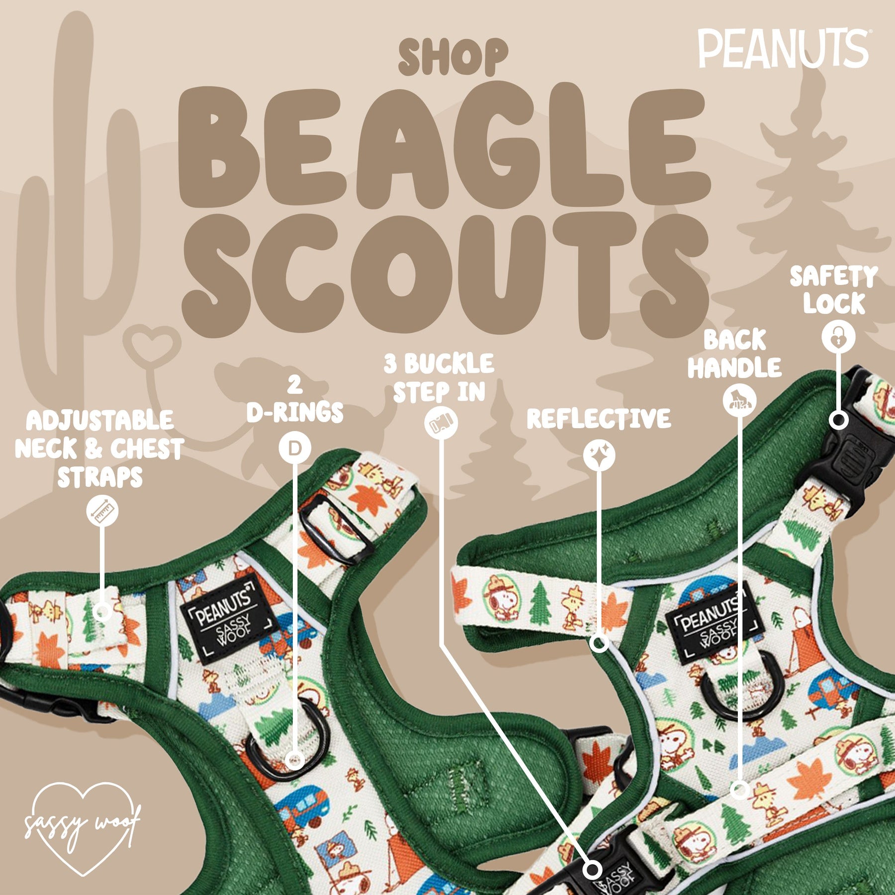 Dog Step-in Harness - Peanuts™ Beagle Scouts