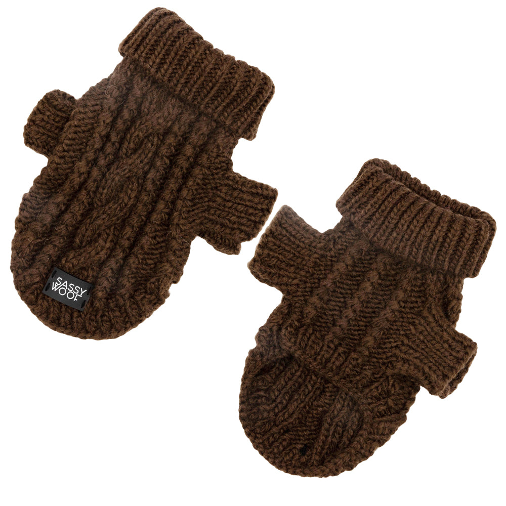 Dog Cable Knit Sweater - Brown
