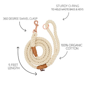 Dog Rope Leash - Natural